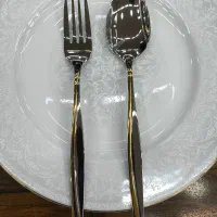 قاشق چنگال استیل ماینز نیمه طلایی