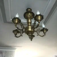 لوستر ۵شاخه برنز و یک جفت لوستر برنجی ۴شاخه