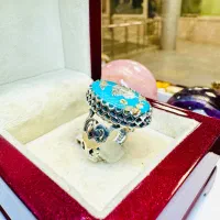 انگشتر فوق لوکس سنگ فیروزه رگه طلایی معدنی نیشابور|بدلیجات|تبریز, |دیوار