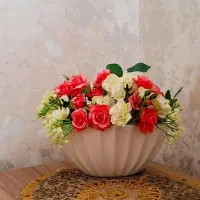 گل و گلدان سفالی جنس گل ها خارجی