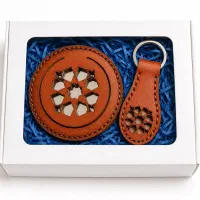 آینه و جا کلیدی چرم دستدوز