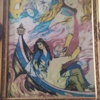 تابلوی قدیمی دست باف کامل تازه