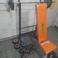 دستگاه بدنسازی میز پرس 5 کاره خانگی+ وزنه+دمبل ش