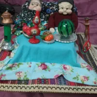 کرسی شب چله باقلیان و چراغ شاه عباسی