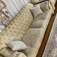 مبل راحتی چستر چوب و پارچه