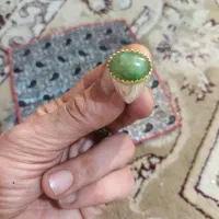 انگشتر نقره عیار بالا دستساز با نگین یشم  معدنی|جواهرات|تهران, بیسیم|دیوار