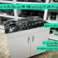 گاز MDFکابینت طرح فر رومیزی هود شیشه ای کد304استیل