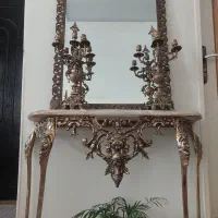 آینه و شمعدان برنز اصل