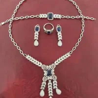 سرویس نقره یاقوت کبود، انگشتر نقره