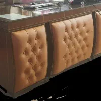 میز مدیریت با شیشه ۸ میل،جلو چرم لمسه