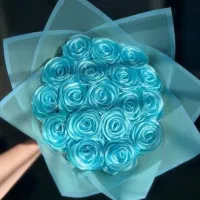 گل روبانی شاخه ای و باکس بسیار شیک