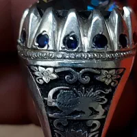 انگشتر  نقره سنگهای الماس موزانایت