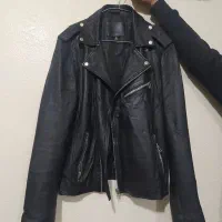 کاپشن چرم اصل گوسفندی برند goosecraft