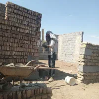 سیمان کاری . طرح نمای اجر با سیمان سفید  و بنایی