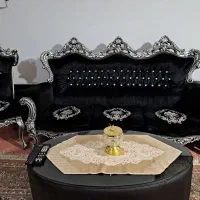 مبل سلطنتی مشکی با چوب طوسی|مبلمان خانگی و میز عسلی|مهاباد (آذربایجان غربی), |دیوار