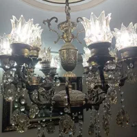 لوستر برنز ۱۲شاخه کاملا سالم سیاه قلم