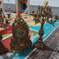 شمعدان و ساعت برنجی|کلکسیون اشیاء عتیقه|تهران, هاشم‌آباد|دیوار