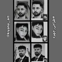 طراحی سیاه قلم ، سفارش چهره کیانا آرت