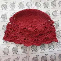 کلاه توری لئونی مدل صدفی رنگ شرابی