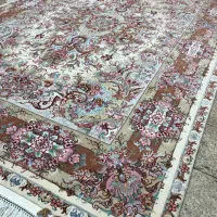 (فرش فرزین)جفت۶متری خطیبی۴۰رج،گل ابریشم،بافت تبریز|فرش|تبریز, |دیوار