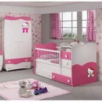 فروش سرویس چوب دخترانه کیتی و جاکفشی  قدی آینه دار