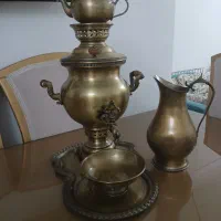 ست کامل سماور ذقالی برنجی ۵ لیتری