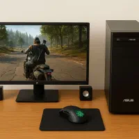 سیستم گیمینگ RX580 مانیتور HP 23در حد نو