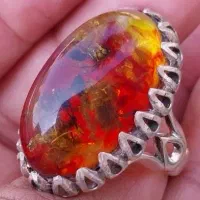 انگشتر نقره کهربا