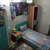 تخت نوجوان فرش و کتبه پرده همراه تشک|تخت و سرویس خواب|گرمدره, |دیوار