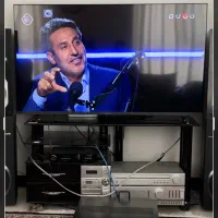 میز تلویزیون شیشه ای دودی سالم