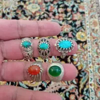 پنج عدد انگشتر نقره