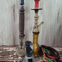 قلیان برنجی سوپاپ دار و قلیان چوب