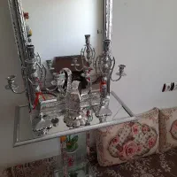 ایینه شمعدان استیل با پایه