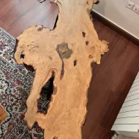 میز جلو مبلی رستیک / تلفیقی از چوب و شیشه