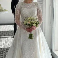 لباس عروس طلایی شایندار