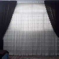 پرده تورسفید رنگ سفید سالم بدون پارگی و نخ کش شدن