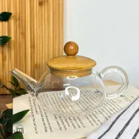 قوری زعفران تمام پیرکس و در بامبو|قوری، کتری، قهوه‌ساز دستی|بندر انزلی, کارآموزی|دیوار