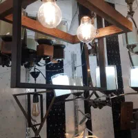 لوستر چوب فلز کلاسیک|لوستر و چراغ آویز|گلپایگان, |دیوار