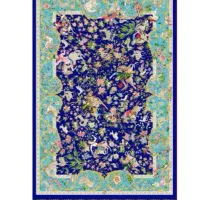 رنگهای چشم نواز فرش ابریشم کد ۱۶۰۰۳۰ اذر فرش تبریز