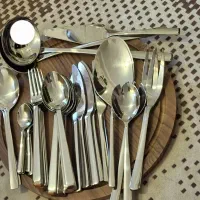 سرویس قاشق چنگال و ابزار آشپزی ۳۵ پارچه استیل