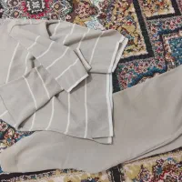 ست بافت راه راه طوسی