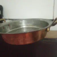 ماهیتابه وزن سنگین مسی با دسته برنز