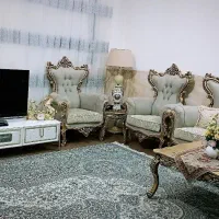 فروش مبل9نفره همراه بامیزجلومبلی وآباژور|مبلمان خانگی و میز عسلی|زارچ, |دیوار