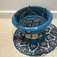 چراغ سه فیتیله عتیقه با عمر بیش از نیم قرن|کلکسیون اشیاء عتیقه|تهران, آسمان|دیوار