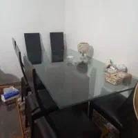 میز ناهارخوری ۶نفره چرم و چوبی|میز و صندلی غذاخوری|مشهد, چهارچشمه|دیوار