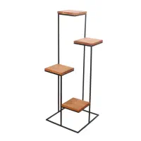 پایه گلدان استند گل مدل چهار پله فلزی با چوب ضد آب