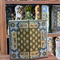 تخته نرد خاتم کاری اصلی طرح چوگان (نسخه اقتصادی )