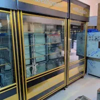 یخچال ایستاده ویترینی شش درب انباری دار نما طلایی