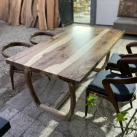 میز ناهارخوری روستیک چوب گردو