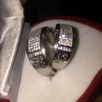 حلقه ست نقره با آبکاری طلا سفید طرح جواهر عیار ۹۲۵|جواهرات|تهران, تجریش|دیوار